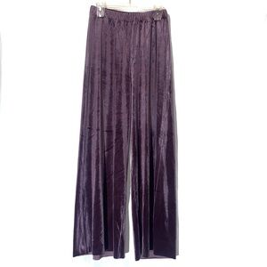 Zenana Velvet Wide Leg Pants Medium